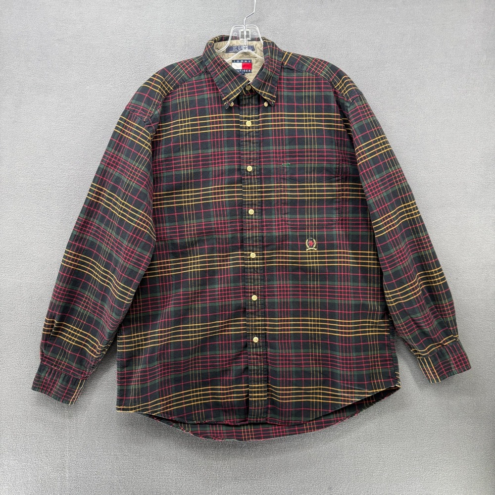 Tommy Hilfiger Men's‎ Plaid Long Sleeve Button Down Shirt Size Medium
